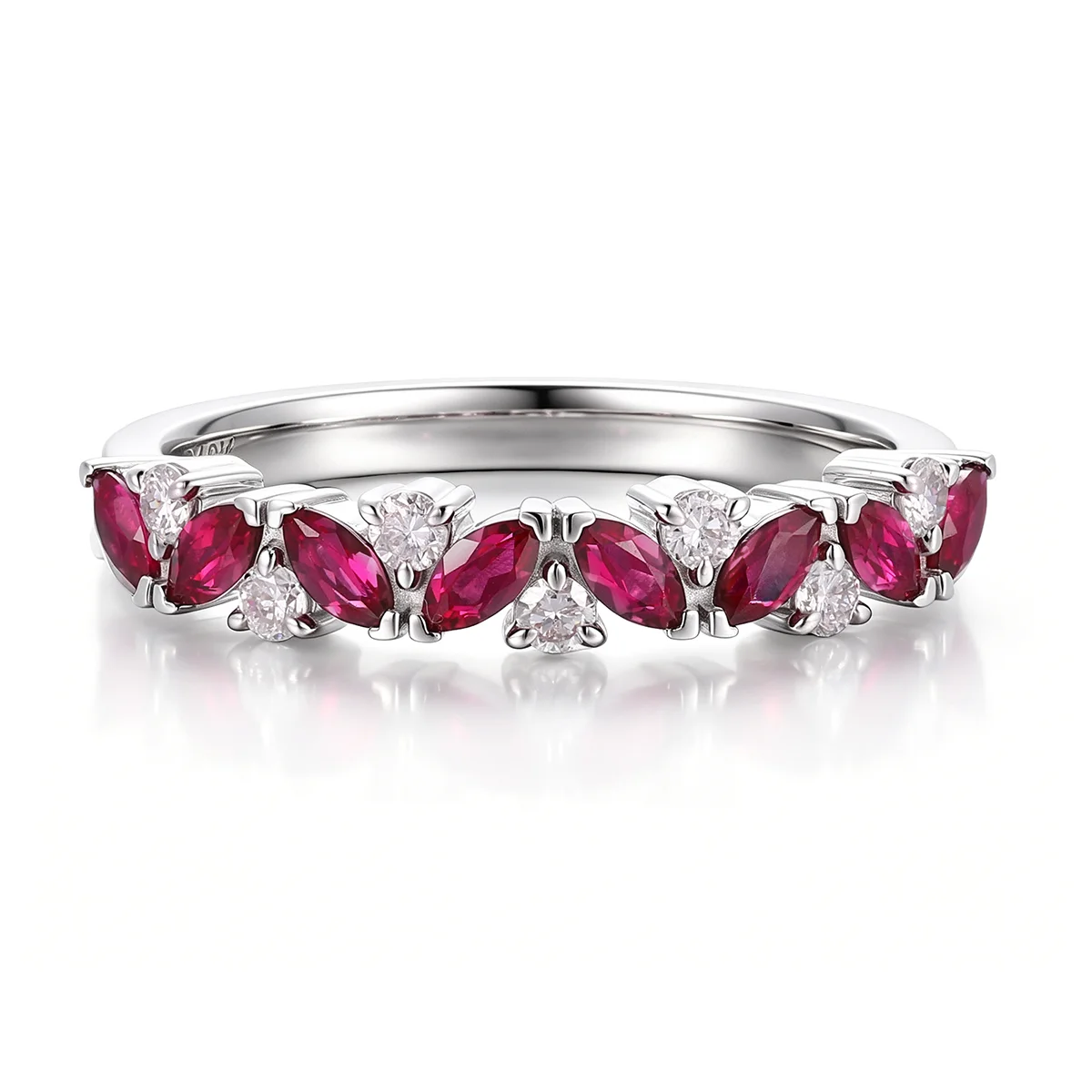 14k gold 0 5ct marquise red lab grown ruby eternity ring 1 14k gold 0 5ct marquise red lab grown ruby eternity ring 1