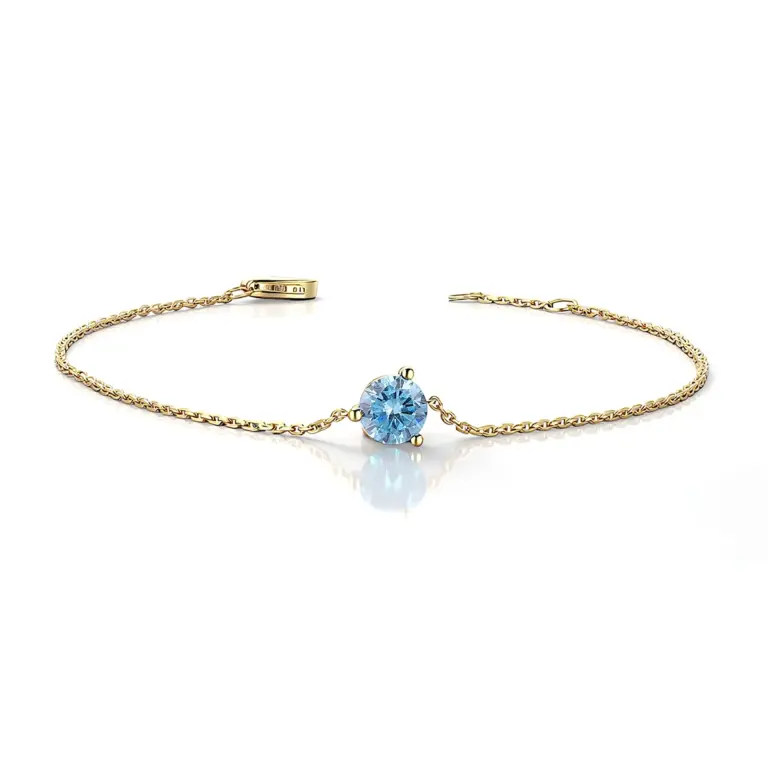 14k gold 0 5ct round lab grown diamond chain bracelet 1
