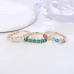 14k gold 0 7ct round white lab grown emerald eternity ring 1