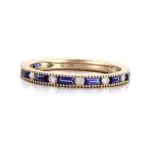 14k gold 0 8ct emerald blue lab grown sapphire eternity ring 1