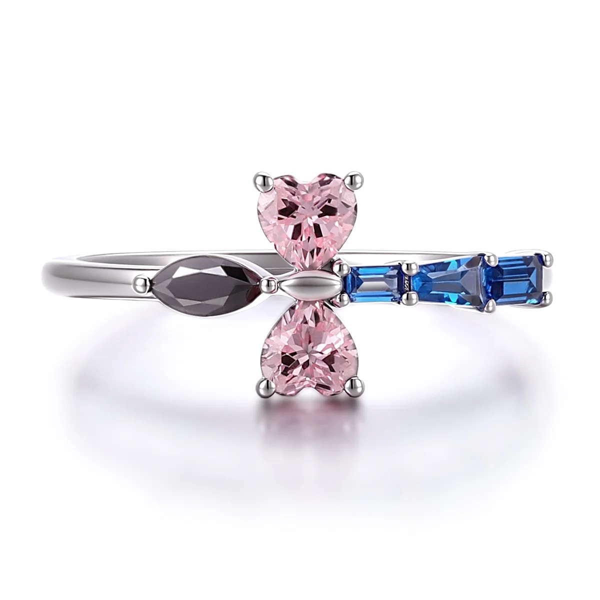 14k gold 0 9ct heart pink lab grown sapphire cluster engagement ring 1 14k gold 0 9ct heart pink lab grown sapphire cluster engagement ring 1