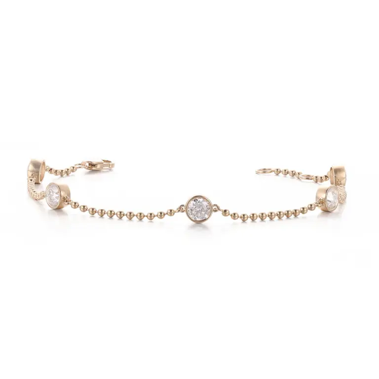 14k gold 1 2ct round lab grown diamond chain bracelet 1