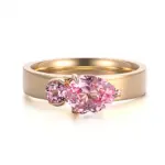 14k gold 1 5ct pear round pink lab grown sapphire toi et moi engagement ring 1