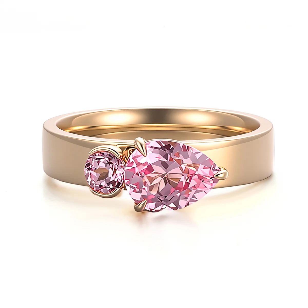 14k gold 1 5ct pear round pink lab grown sapphire toi et moi engagement ring 1 14k gold 1 5ct pear round pink lab grown sapphire toi et moi engagement ring 1