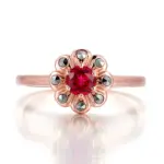 14k gold 1 6ct round red lab grown ruby halo engagement ring 1