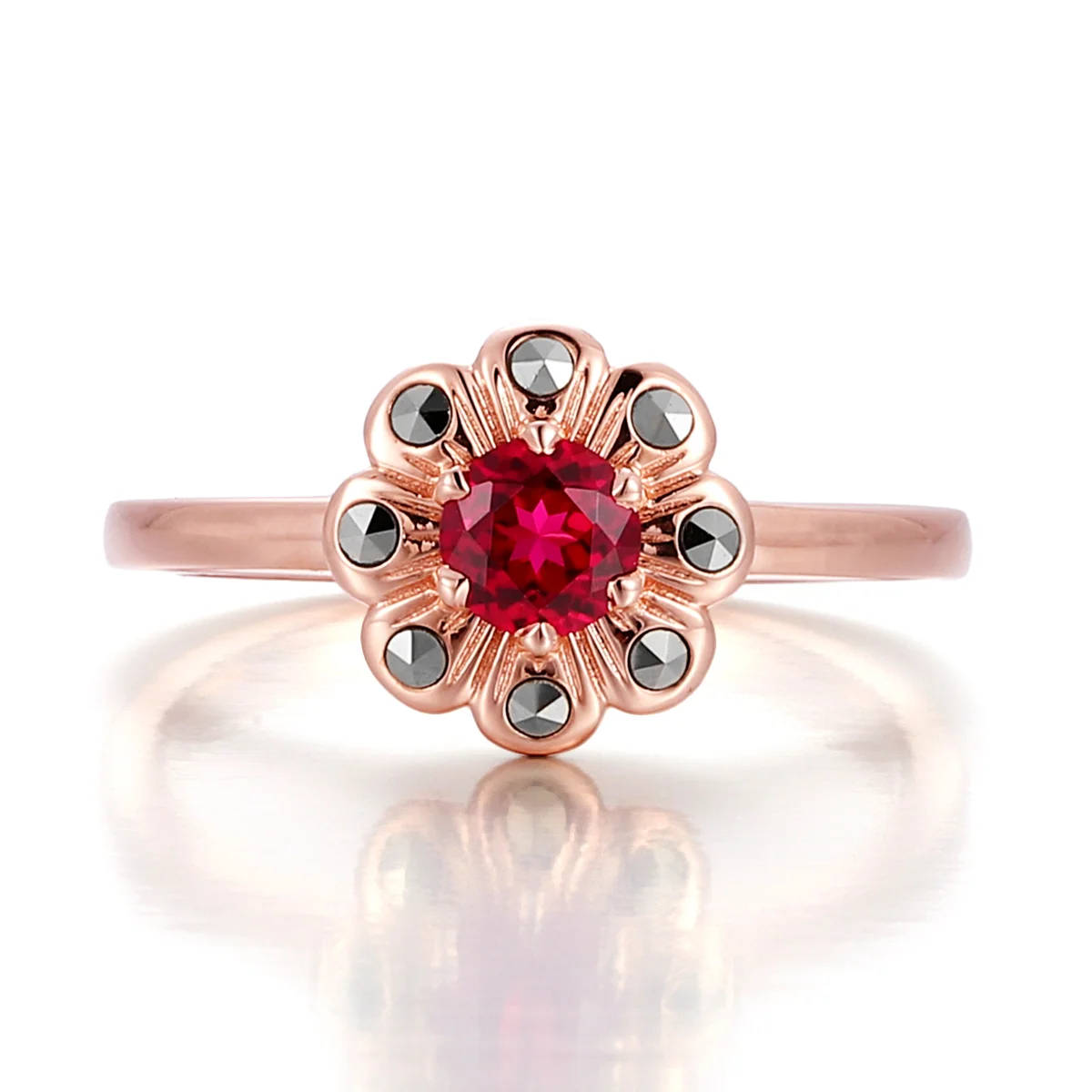 14k gold 1 6ct round red lab grown ruby halo engagement ring 1 14k gold 1 6ct round red lab grown ruby halo engagement ring 1
