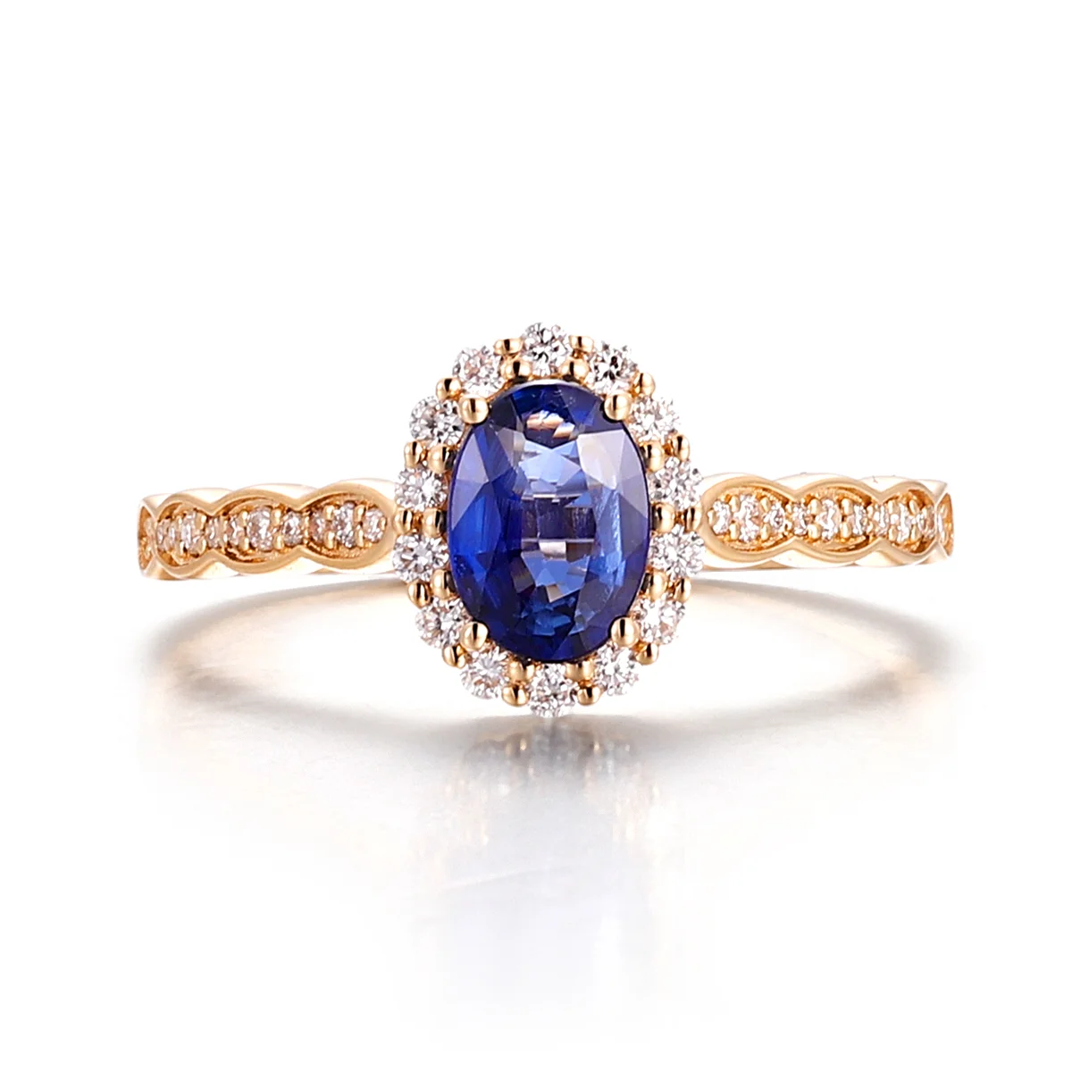 14k gold 1ct oval blue lab grown sapphire halo engagement ring 1 14k gold 1ct oval blue lab grown sapphire halo engagement ring 1