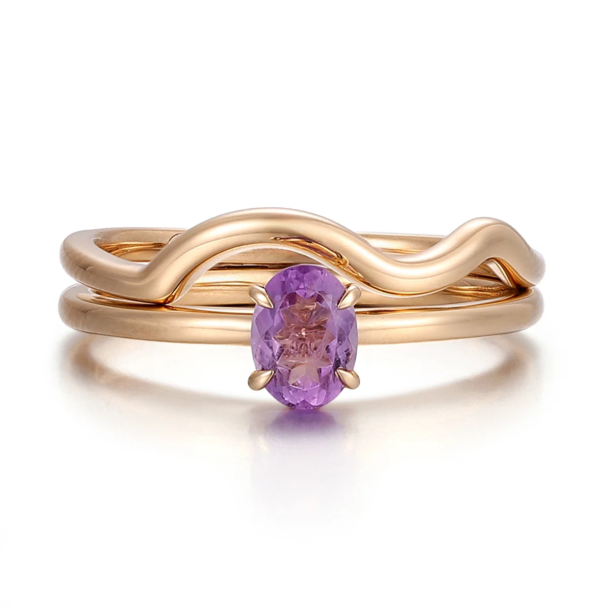 14k gold 1ct oval purple lab grown sapphire stackable ring 1 14k gold 1ct oval purple lab grown sapphire stackable ring 1