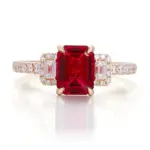 14k gold 2 5ct emerald red lab grown ruby side stone engagement ring 1