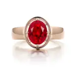 14k gold 2 5ct oval red lab grown ruby solitaire engagement ring 1