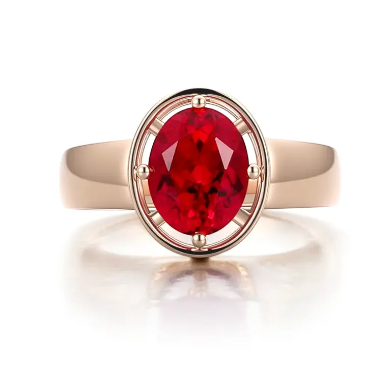 14k gold 2 5ct oval red lab grown ruby solitaire engagement ring 1