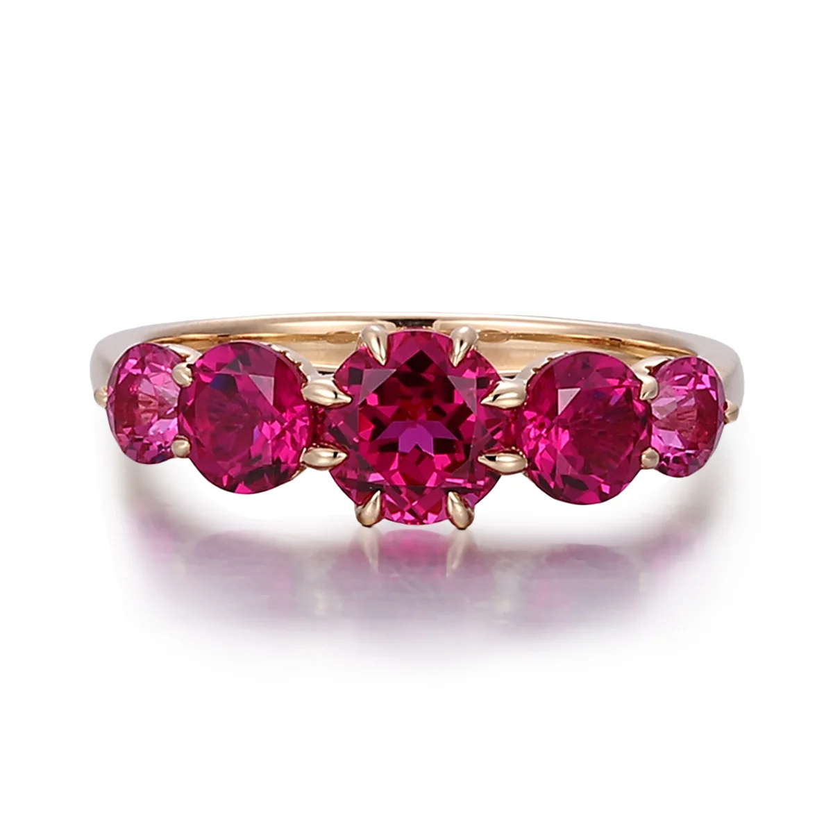 14k gold 2 6ct round red lab grown ruby side stone engagement ring 1 14k gold 2 6ct round red lab grown ruby side stone engagement ring 1