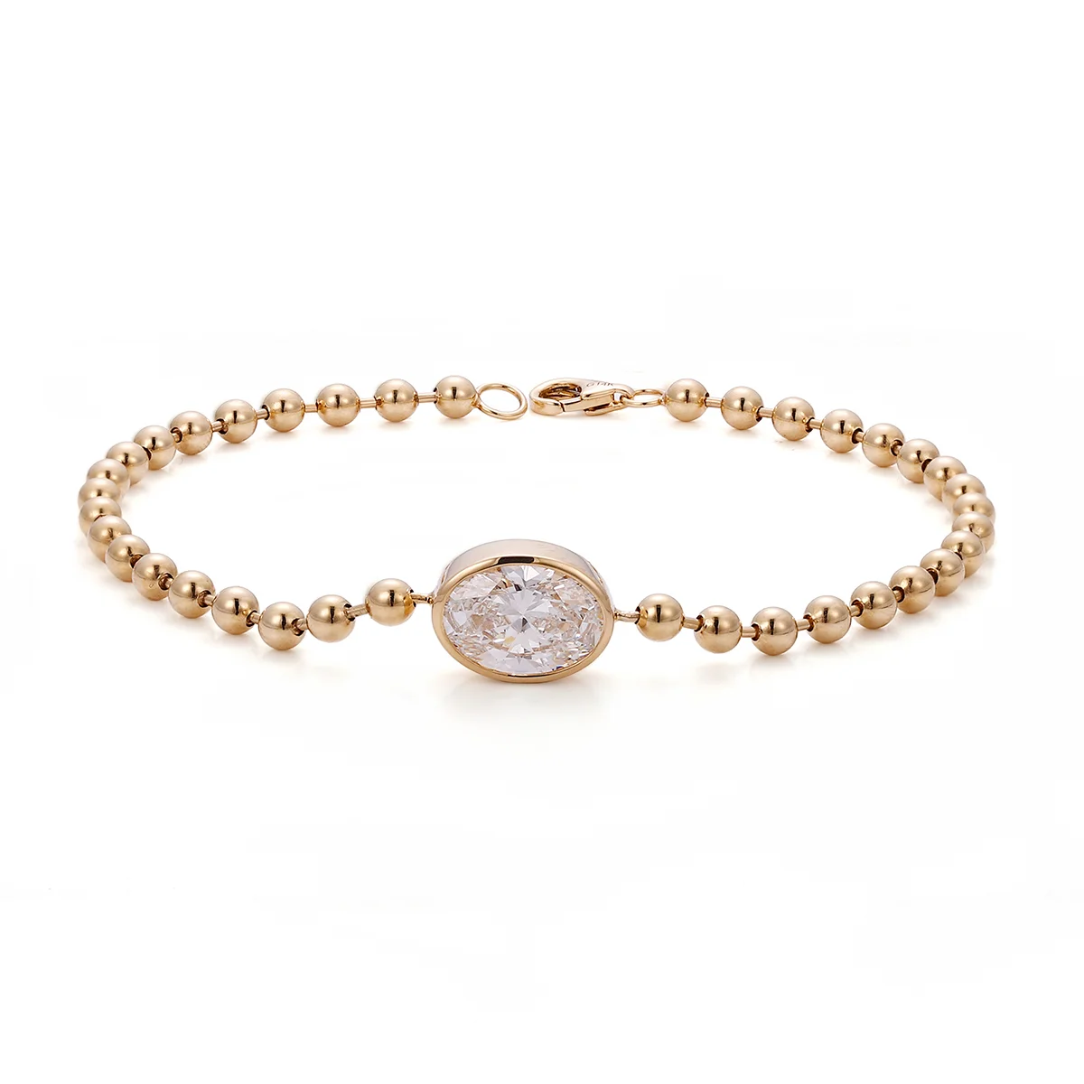 14k gold 2 9ct oval lab grown diamond chain bracelet 1 14k gold 2 9ct oval lab grown diamond chain bracelet 1