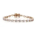 14k gold 4 8ct pear lab grown diamond tennis bracelet 1