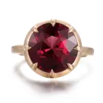 14k gold 4ct round red lab grown ruby solitaire engagement ring 1