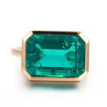 14k gold 9ct emerald green lab grown emerald solitaire engagement ring 1