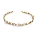 14k gold round lab grown diamond chain bracelet 1