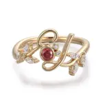 14k gold round red lab grown ruby split shank engagement ring 1