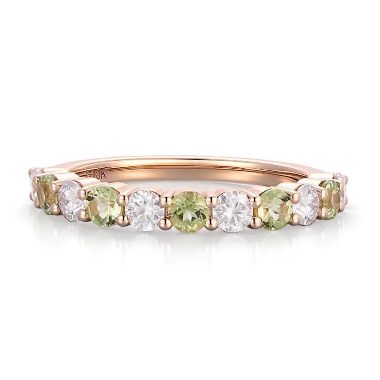 14k gold round white lab grown diamond eternity ring 1