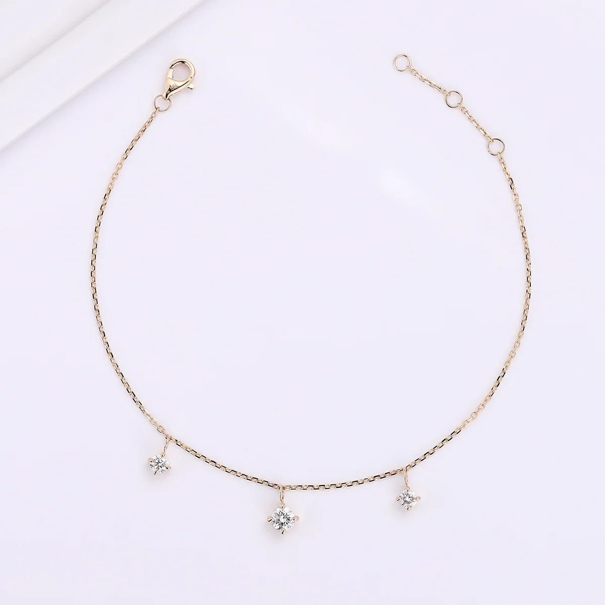 18k gold round lab grown diamond chain bracelet 1 18k gold round lab grown diamond chain bracelet 1