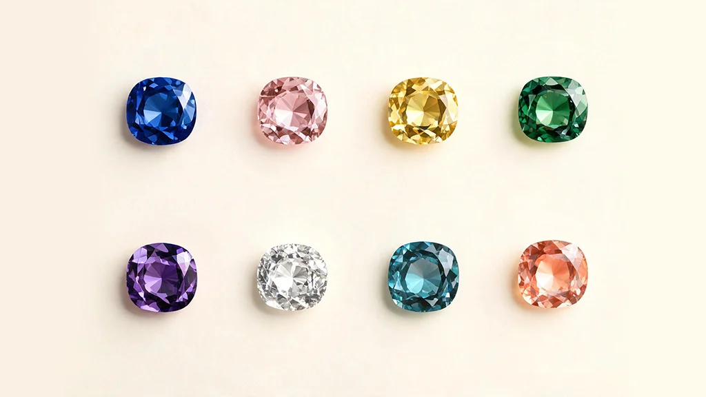 Grid of sapphire color varieties showing the September's birthstone