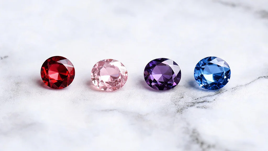 Spinel gemstones in red, pink, purple, and blue — showing the stone's wide color range