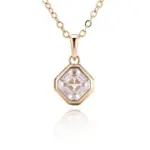Colar com pingente de diamante sintético lapidado em Asscher em ouro 10k (1 unidade)