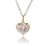 10k gold heart lab grown diamond pendant necklace 1
