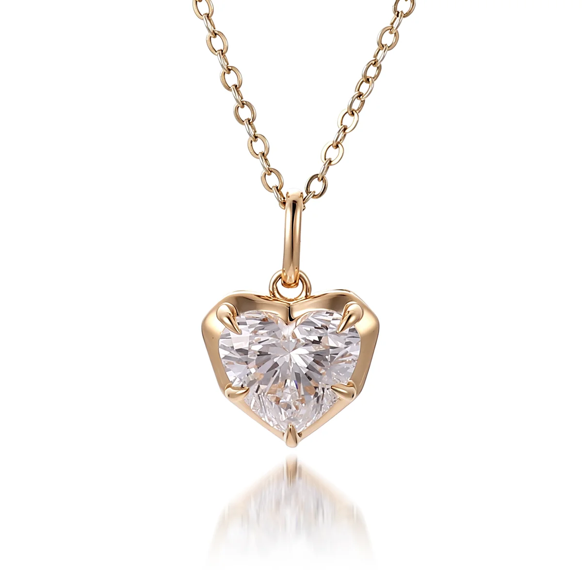 10k gold heart lab grown diamond pendant necklace 1 10k gold heart lab grown diamond pendant necklace 1