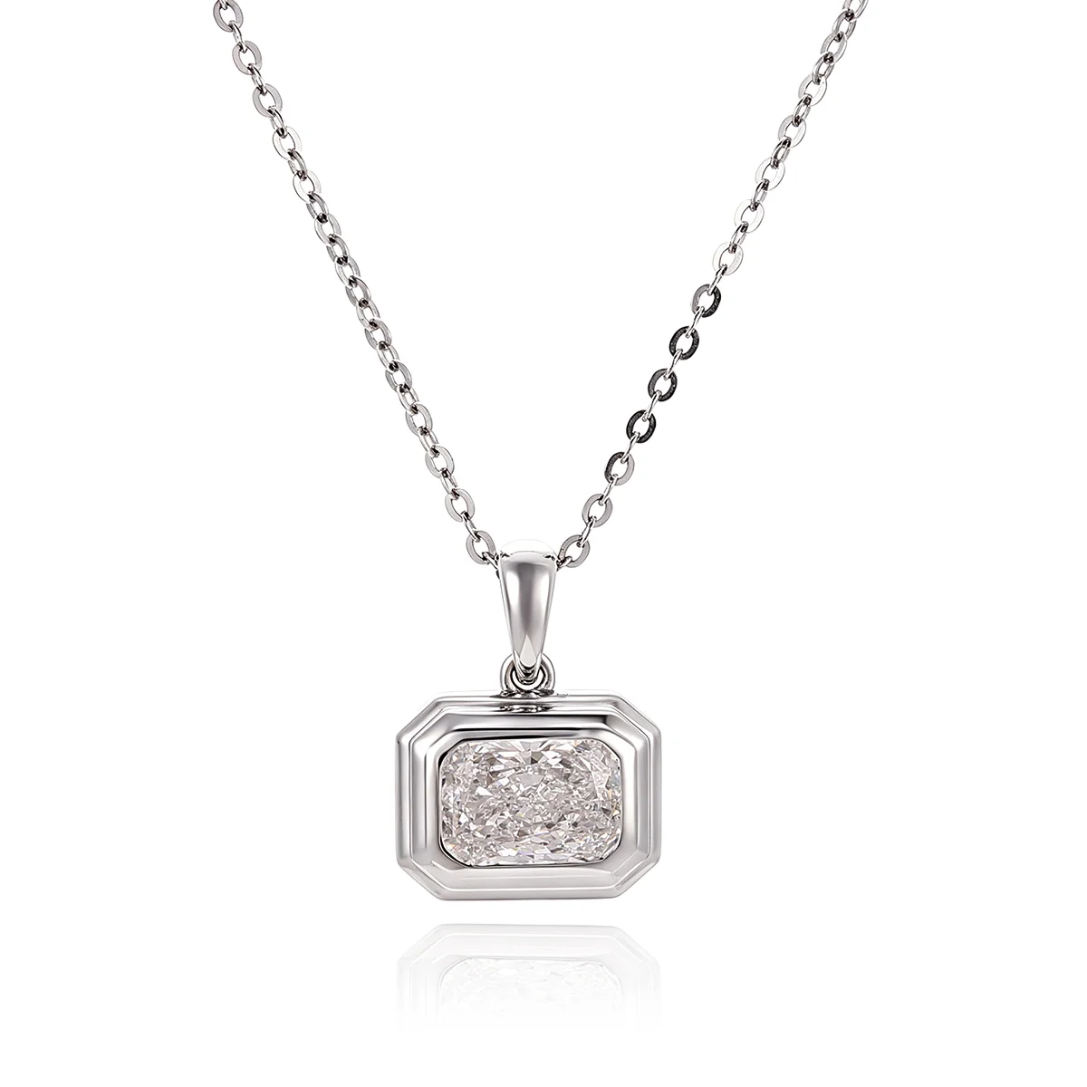 10k gold radiant lab grown diamond pendant necklace 1 10k gold radiant lab grown diamond pendant necklace 1