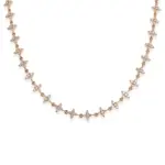 10k gold round lab grown diamond tennis necklace 1