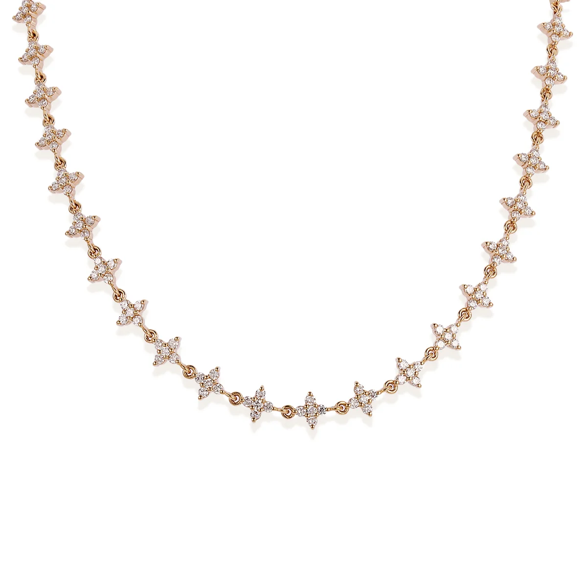 10k gold round lab grown diamond tennis necklace 1 10k gold round lab grown diamond tennis necklace 1