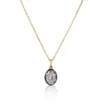 14k black gold 1ct oval diamond pendant necklace 1