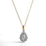 14k black gold 1ct pear diamond pendant necklace 1