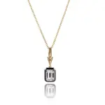 14k black gold 2ct emerald cut diamond statement pendant necklace 1