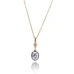 14k black gold 2ct oval diamond pendant necklace 1