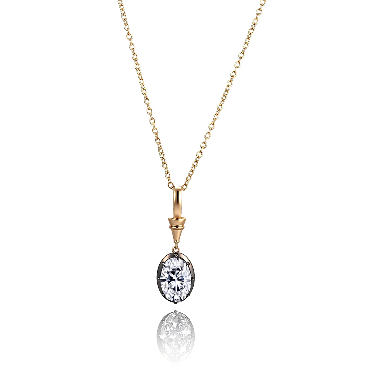 14k black gold 2ct oval diamond pendant necklace 1 14k black gold 2ct oval diamond pendant necklace 1
