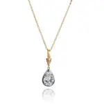 14k black gold 3ct pear diamond pendant necklace 1