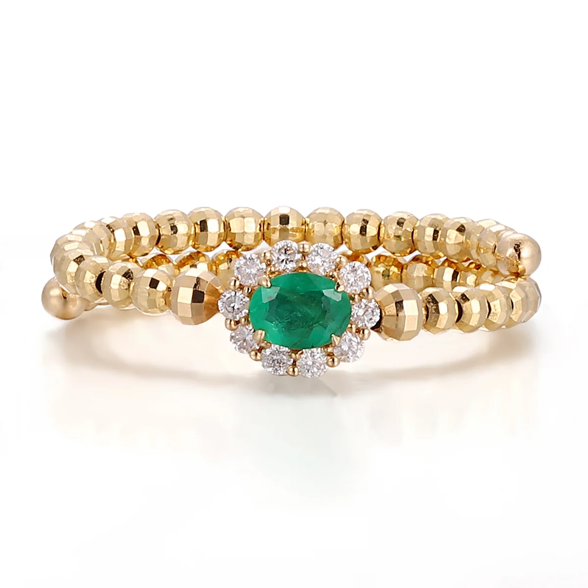 14k gold 0 17ct oval emerald flexible halo ring 1 14k gold 0 17ct oval emerald flexible halo ring 1