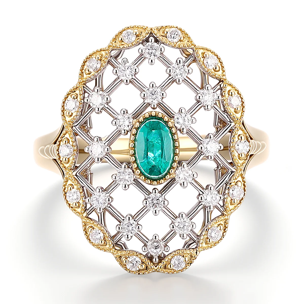 14k gold 0 19ct oval emerald halo ring 1 14k gold 0 19ct oval emerald halo ring 1