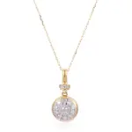 14k gold 0 52ct round diamond pendant necklace 1