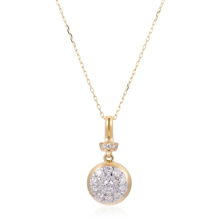 14k gold 0 52ct round diamond pendant necklace 1