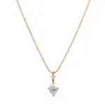 14k gold 0 56ct two stone oval diamond pendant necklace 1