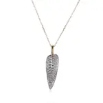 14k gold 0 62ct botanical leaf diamond pendant necklace 1