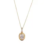 14k gold 1 03ct oval diamond pendant necklace 1