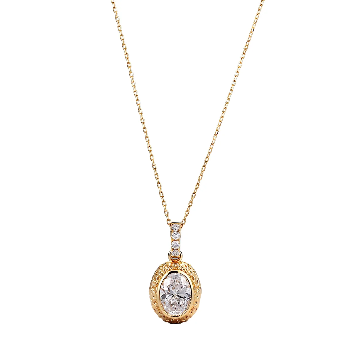 14k gold 1 03ct oval diamond pendant necklace 1 14k gold 1 03ct oval diamond pendant necklace 1