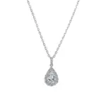 14k gold 1 13ct pear diamond drop pendant necklace 1