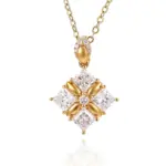 14k gold 1 27ct princess cut diamond pendant necklace 1