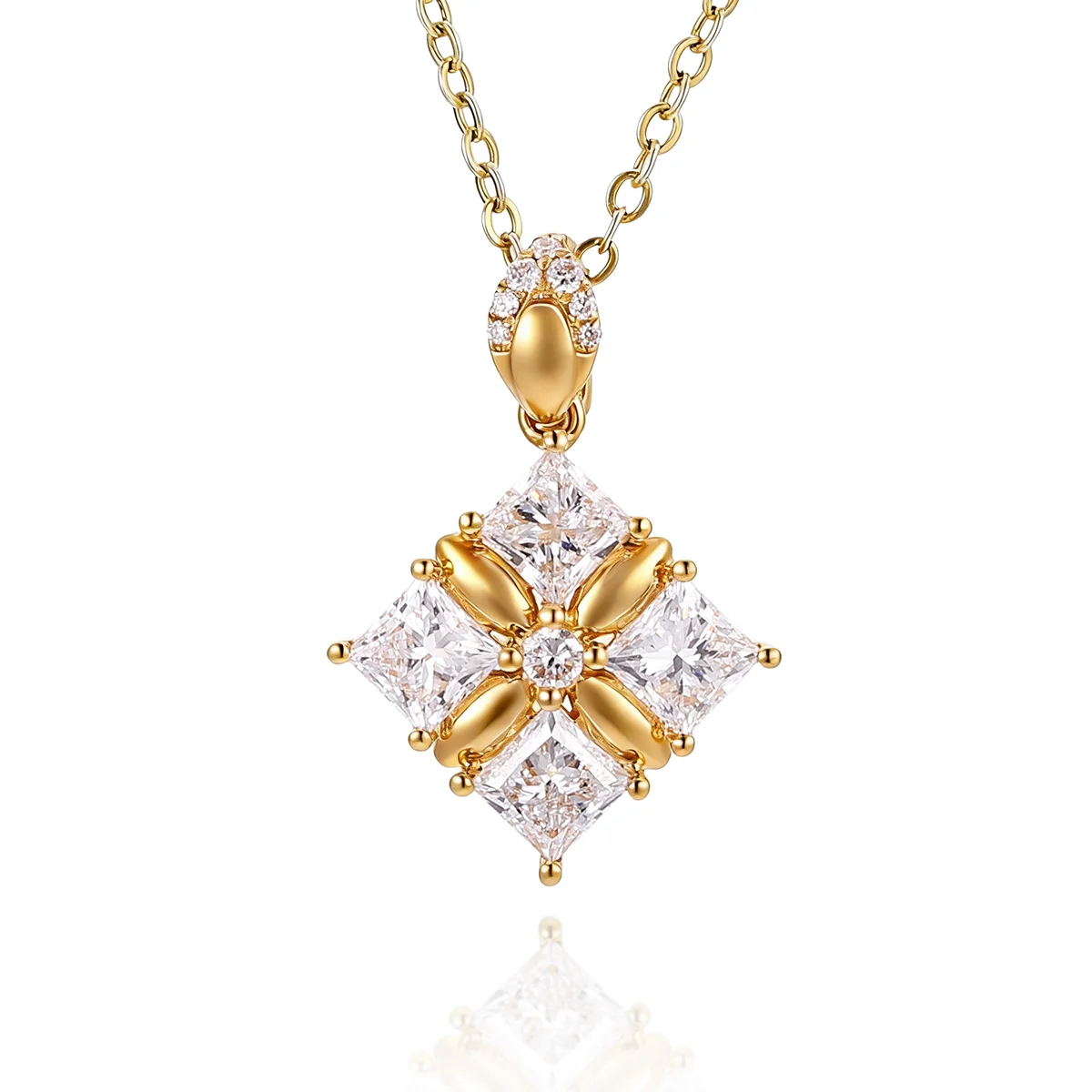 14k gold 1 27ct princess cut diamond pendant necklace 1 14k gold 1 27ct princess cut diamond pendant necklace 1