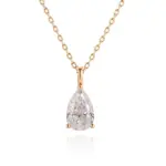 14k gold 1 5ct pear diamond pendant necklace 1